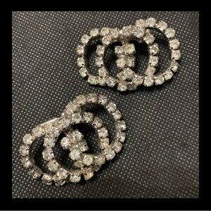 Vintage Infinity Rhinestone Shoe Clips